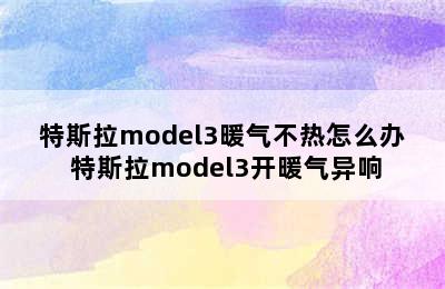 特斯拉model3暖气不热怎么办 特斯拉model3开暖气异响